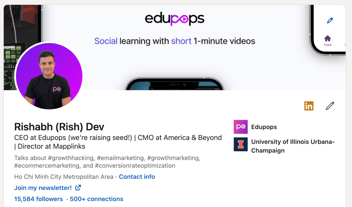 linkedin profile tips - headline