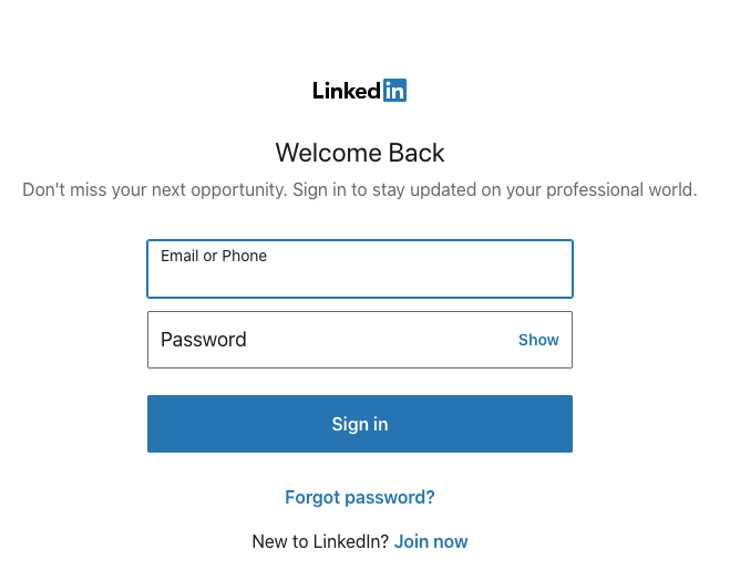 go to LinkedIn and login