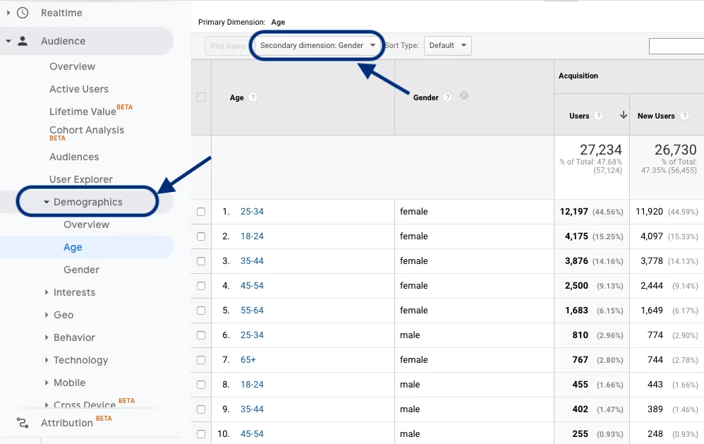 eCommerce analytics on Google Analytics report