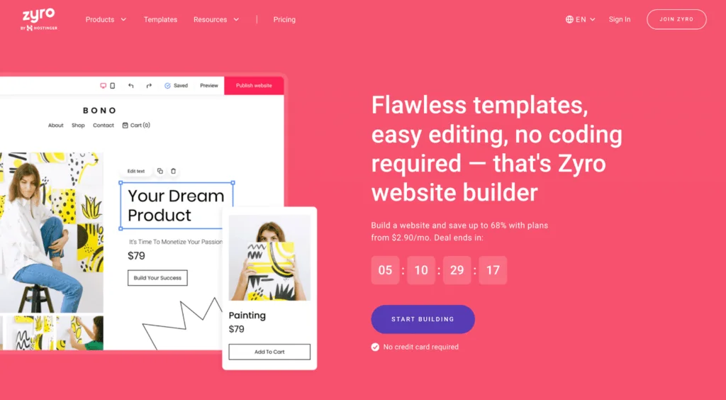 zyro Best Ecommerce Website Builder