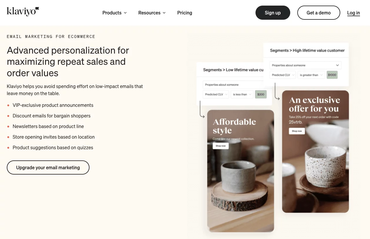 Klaviyo - boost customer lifetime value through email marketing