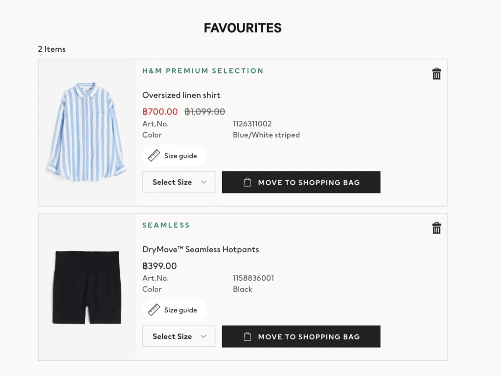 wishlist feature